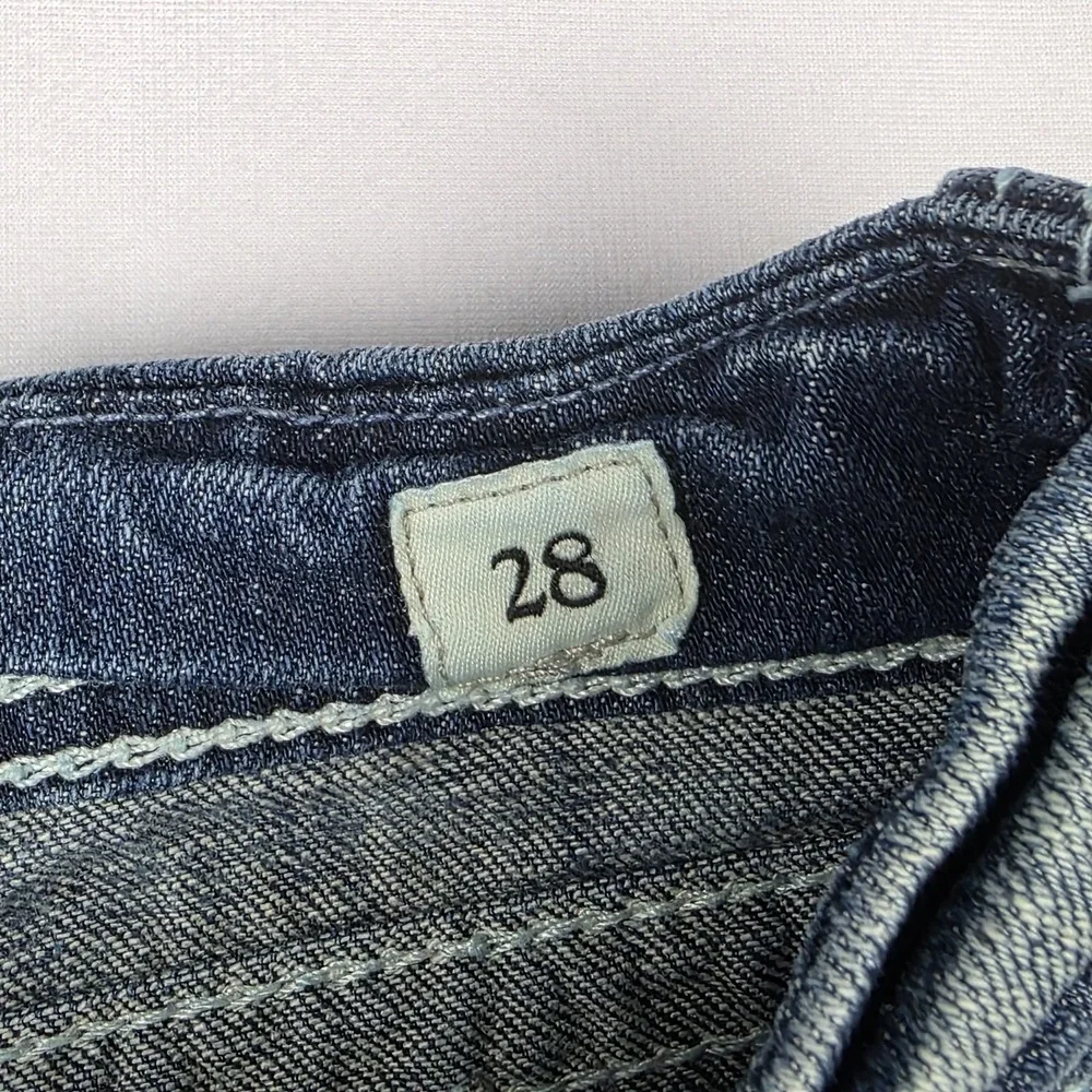 BKE Jeans Womens Size 28 Harper Cropped‎ Double Cuff Blue Denim Pants